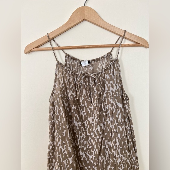 J.Crew Womens Top Small Leopard Brown Keyhole Halter Gauzy Peplum Cinched Waist - Picture 7 of 17